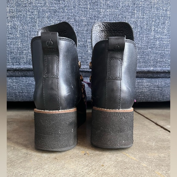 Cole Haan Platform Leather Black Boots - Picture 4 of 6